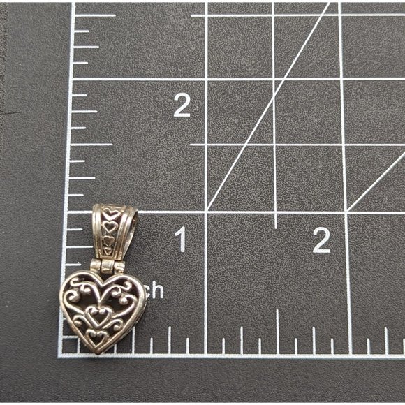 Sterling Silver 925 Openwork Swirl HEART Love Symbol PENDANT - Picture 8 of 11
